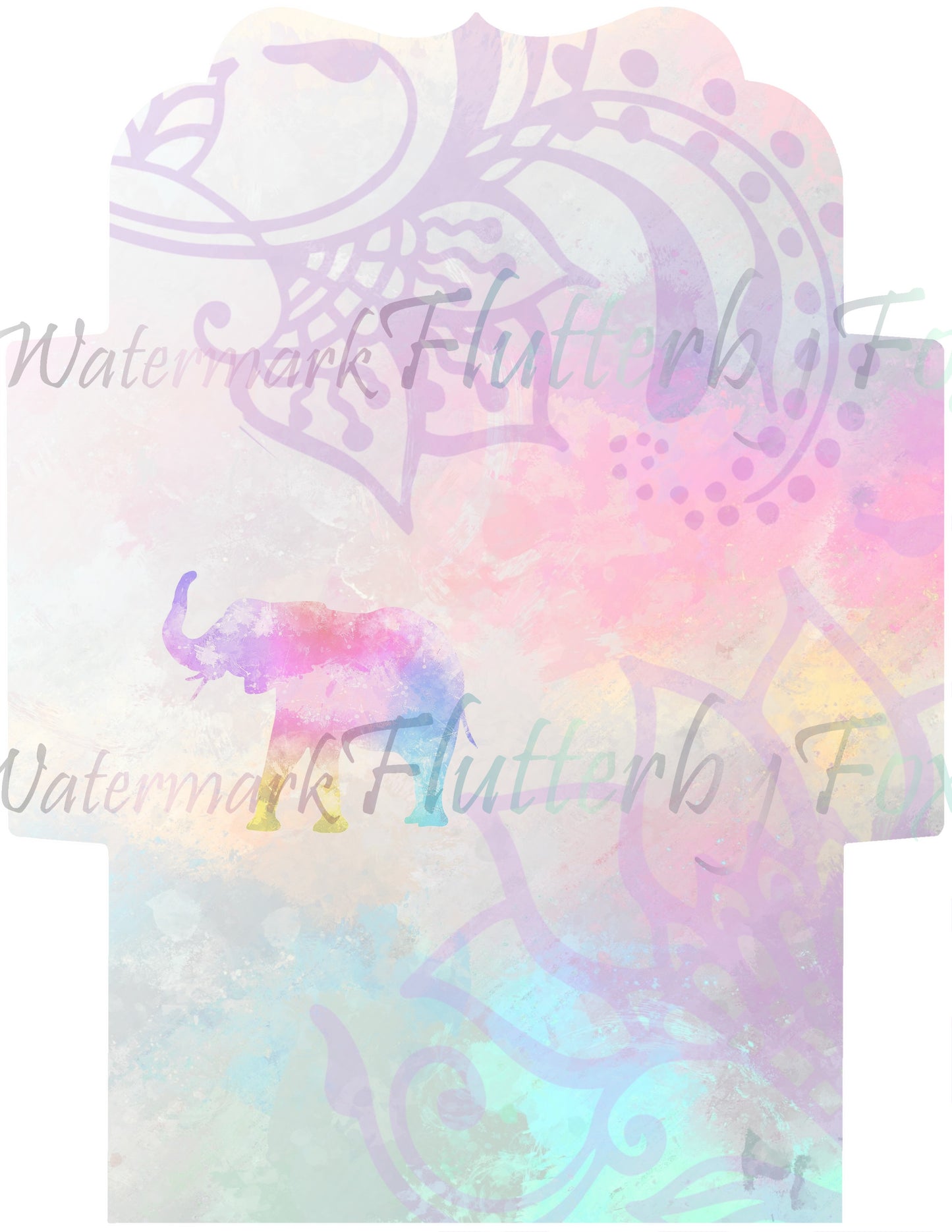 Rainbow Elephant Stationery - Digital