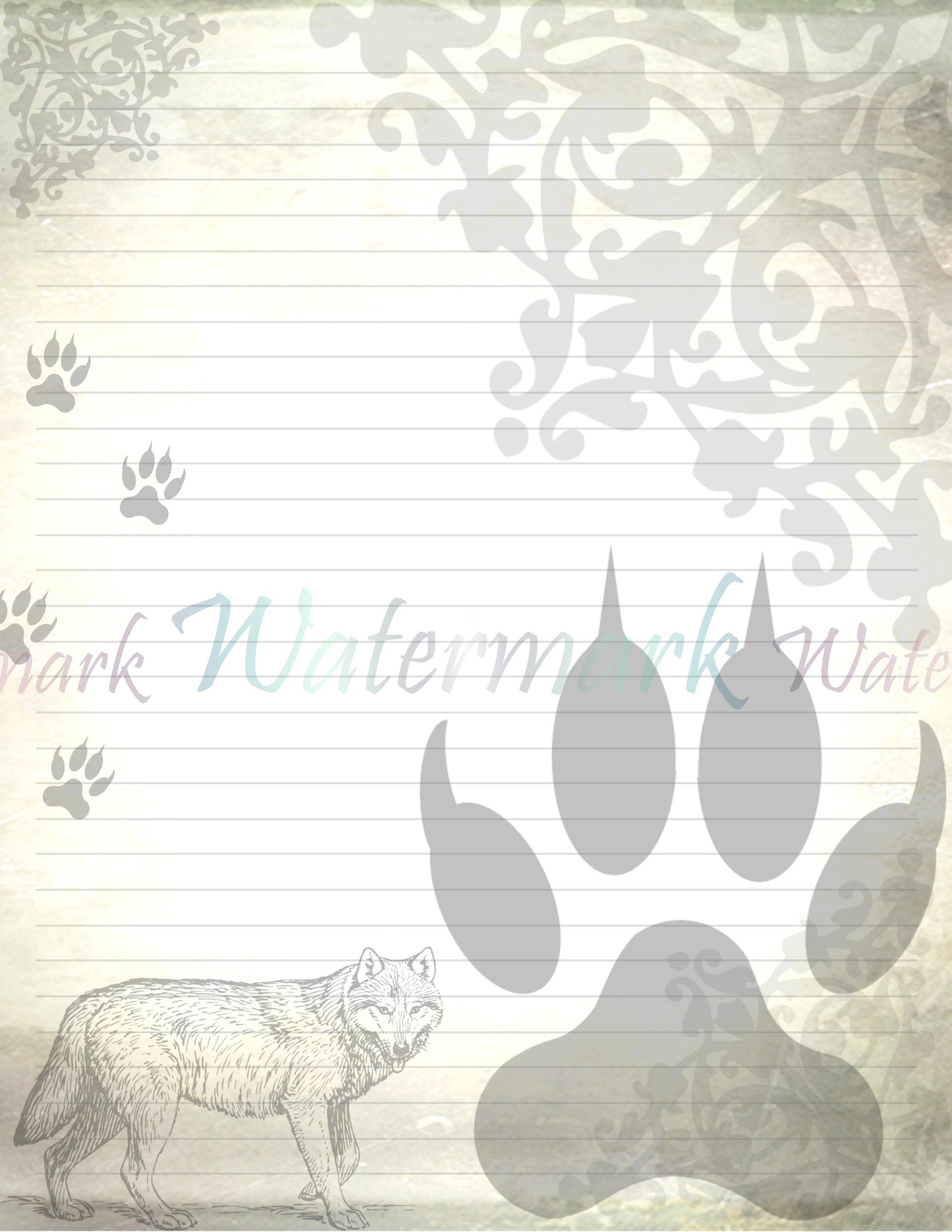 Wolf Paw Stationery