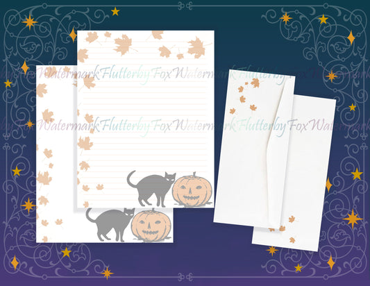 Autumn Cat with Pumpkins