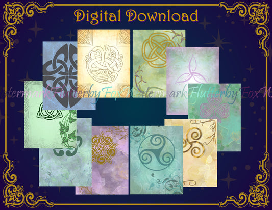 Celtic Junk Journal Pages - Digital