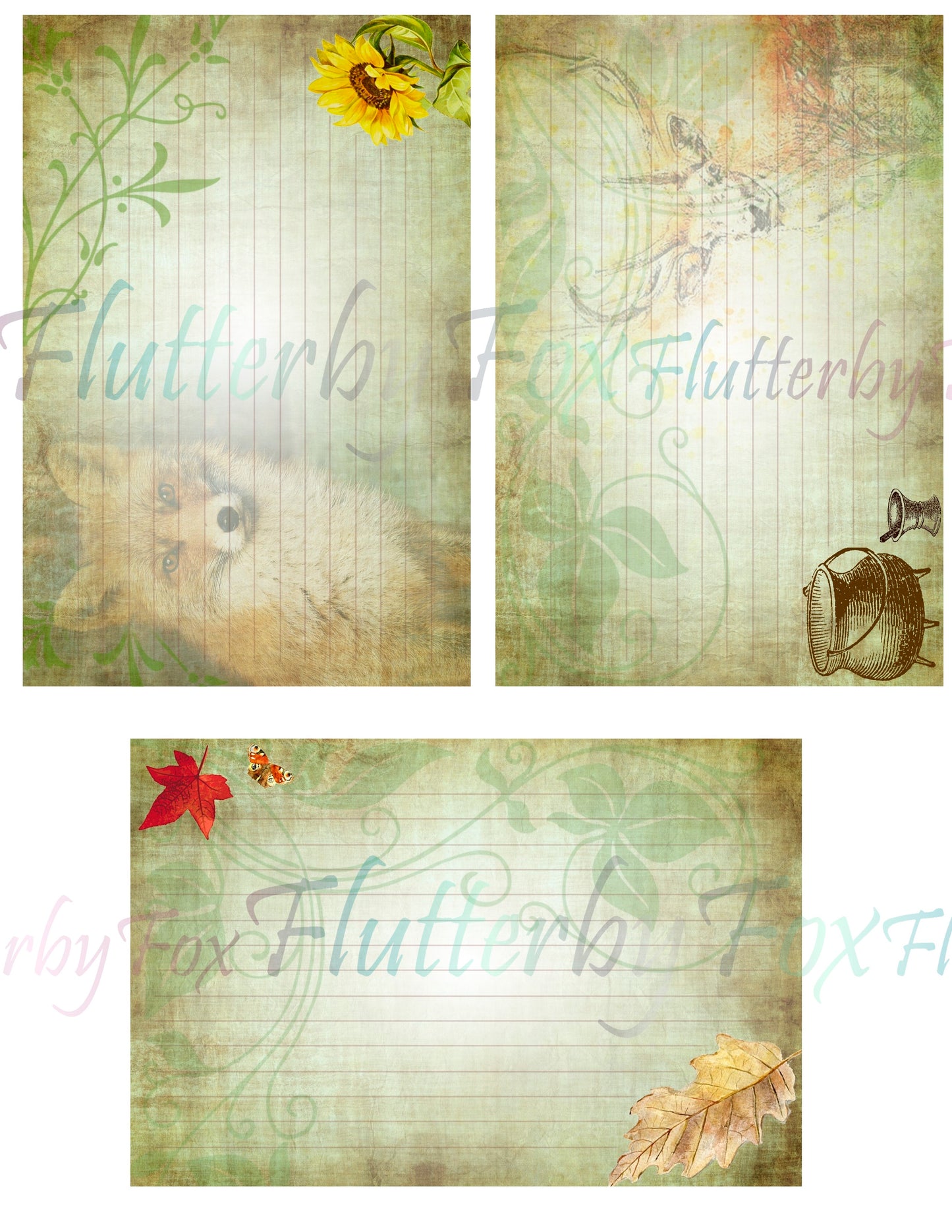 Green Witch Note Cards - Digital