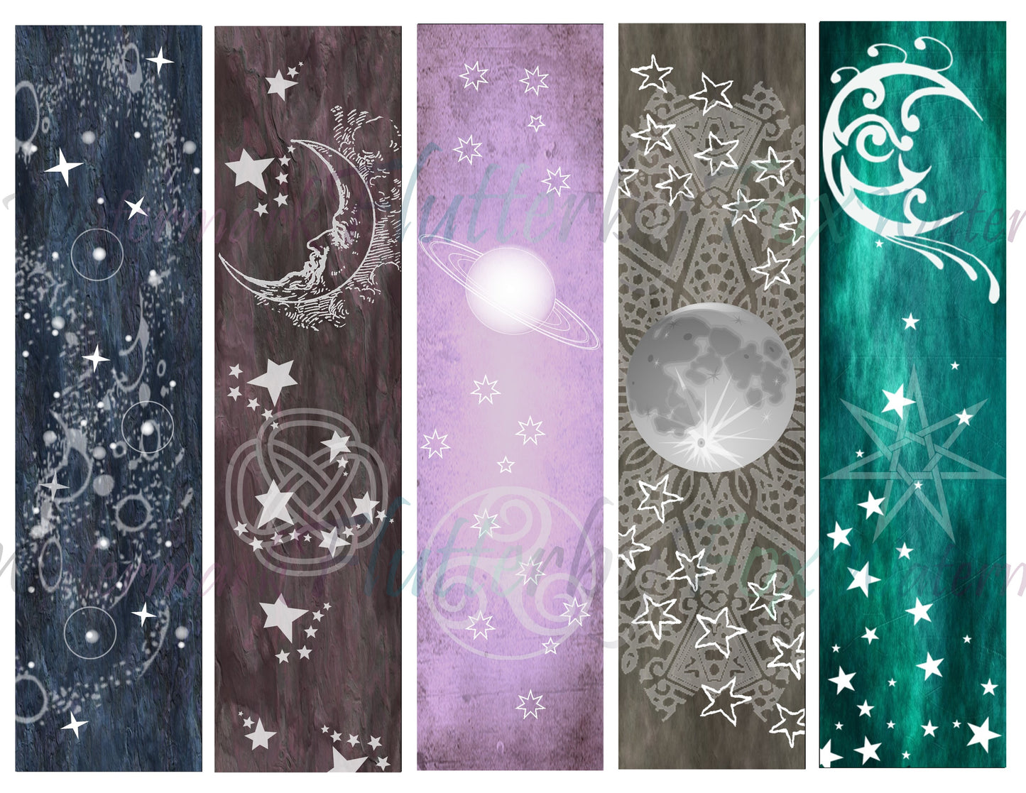 Night Sky Bookmark Set - Digital