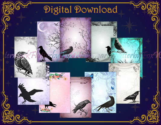 Raven Junk Journal Pages - Digital
