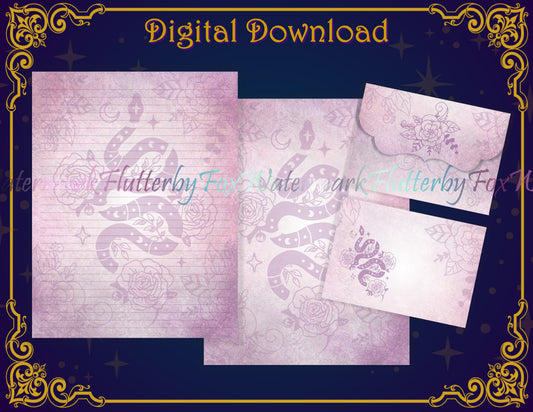 Rose Snake Stationery
