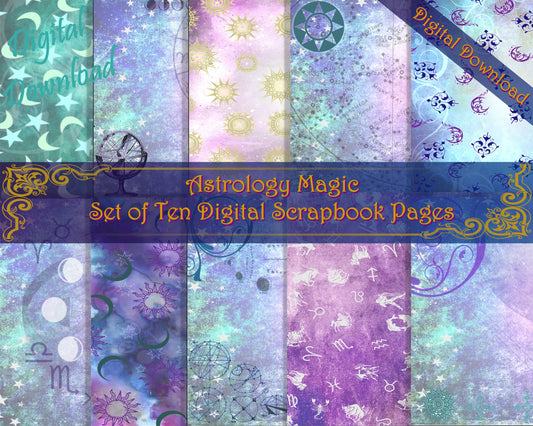 Astrology Scrapbook Pages - Digital