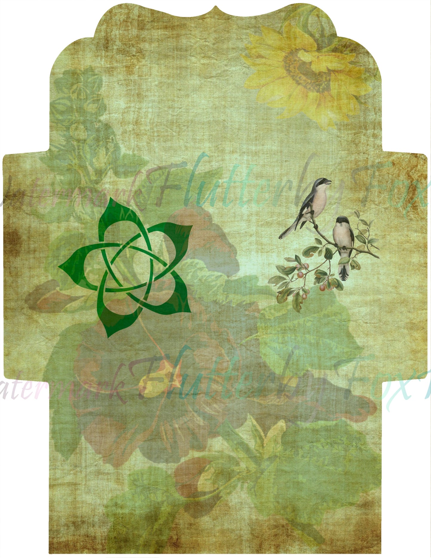Green Witch Envelope Set - Digital