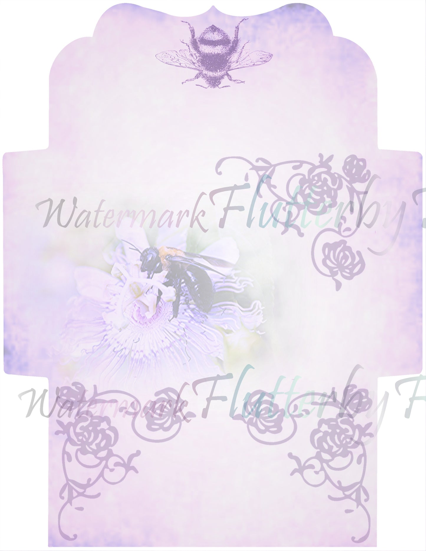 Purple Bee Stationery - Digital