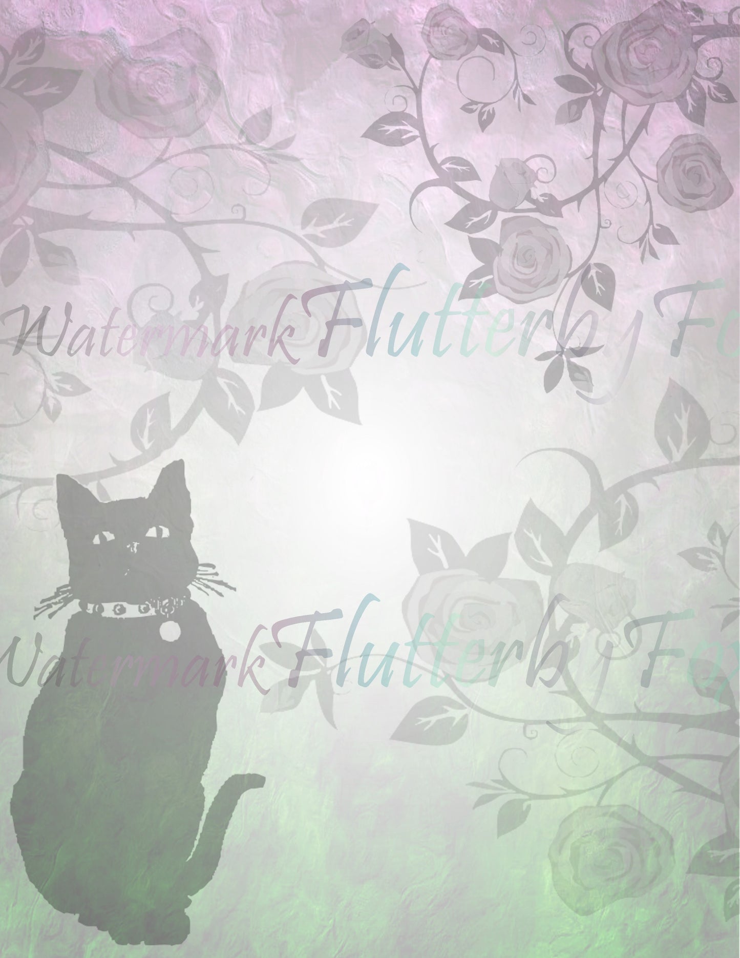 Rose Cat Stationery - Digital