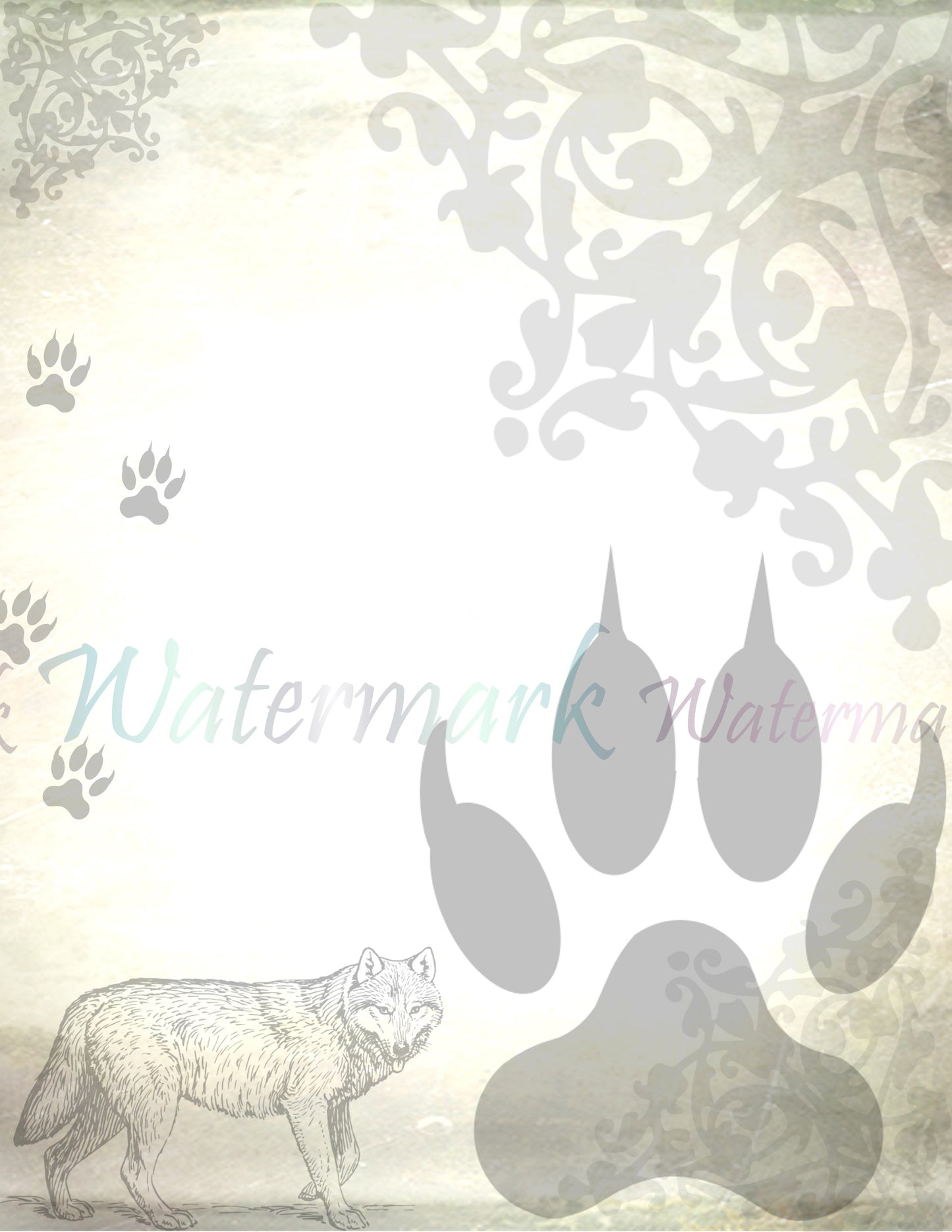 Wolf Paw Stationery