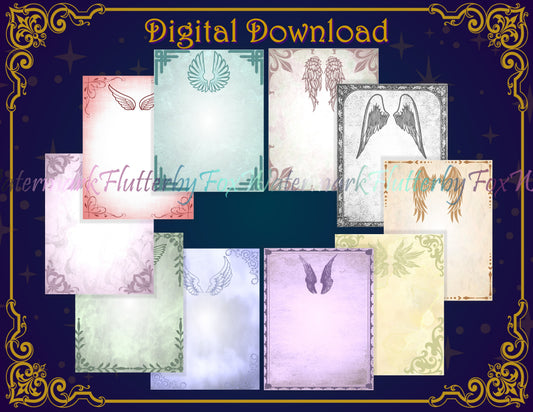 Angel Wings Writing Paper- Digital