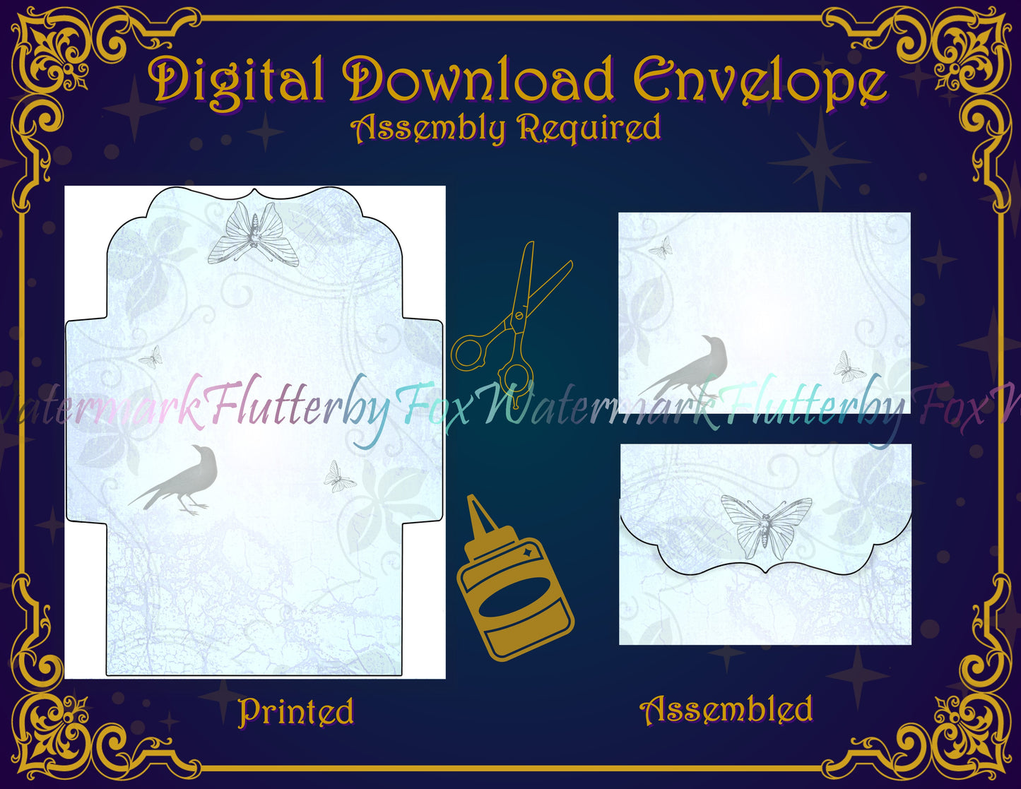 Raven and Butterfly Stationery