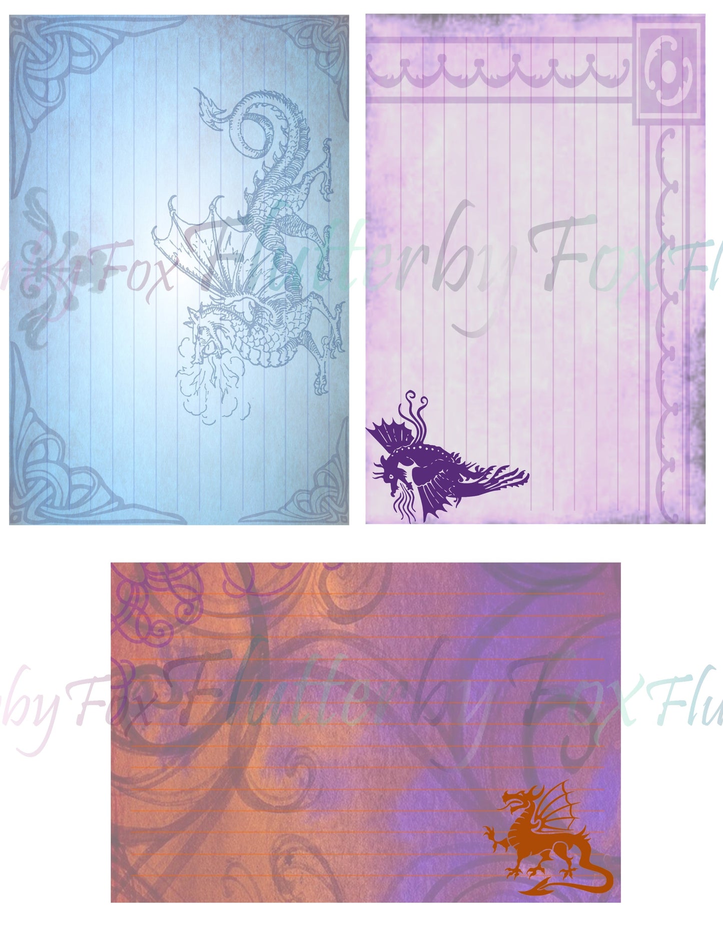 Dragon Note Cards - Digital