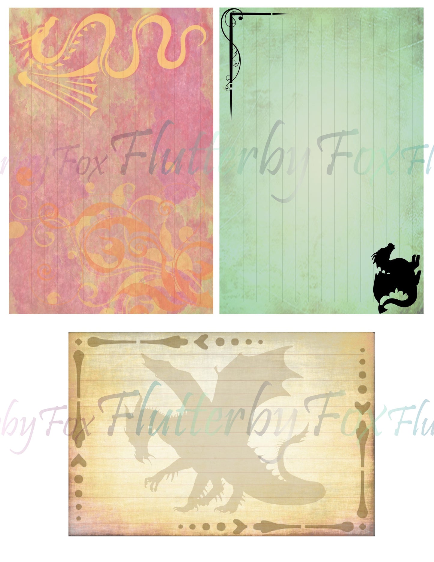 Dragon Note Cards - Digital