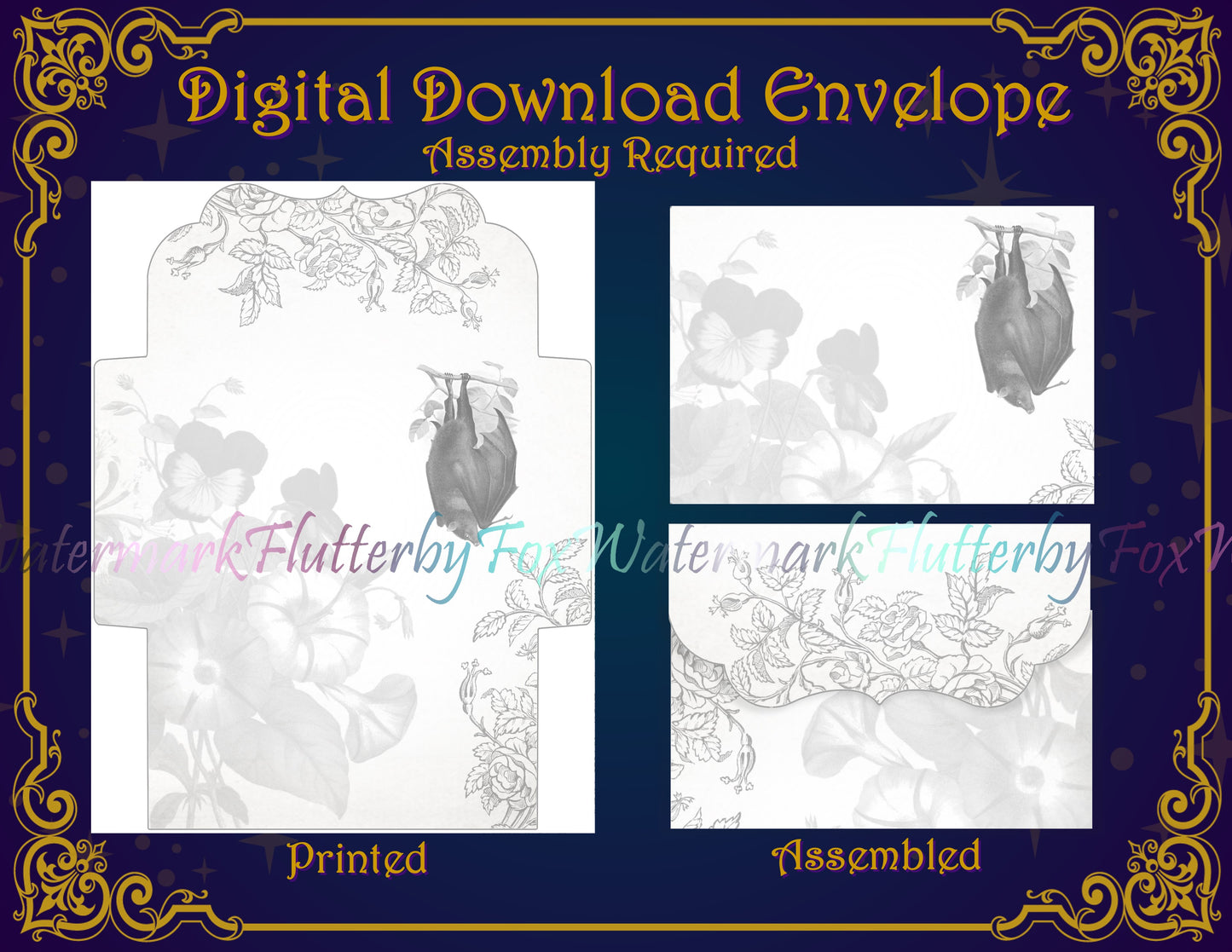 Floral Bat Stationery