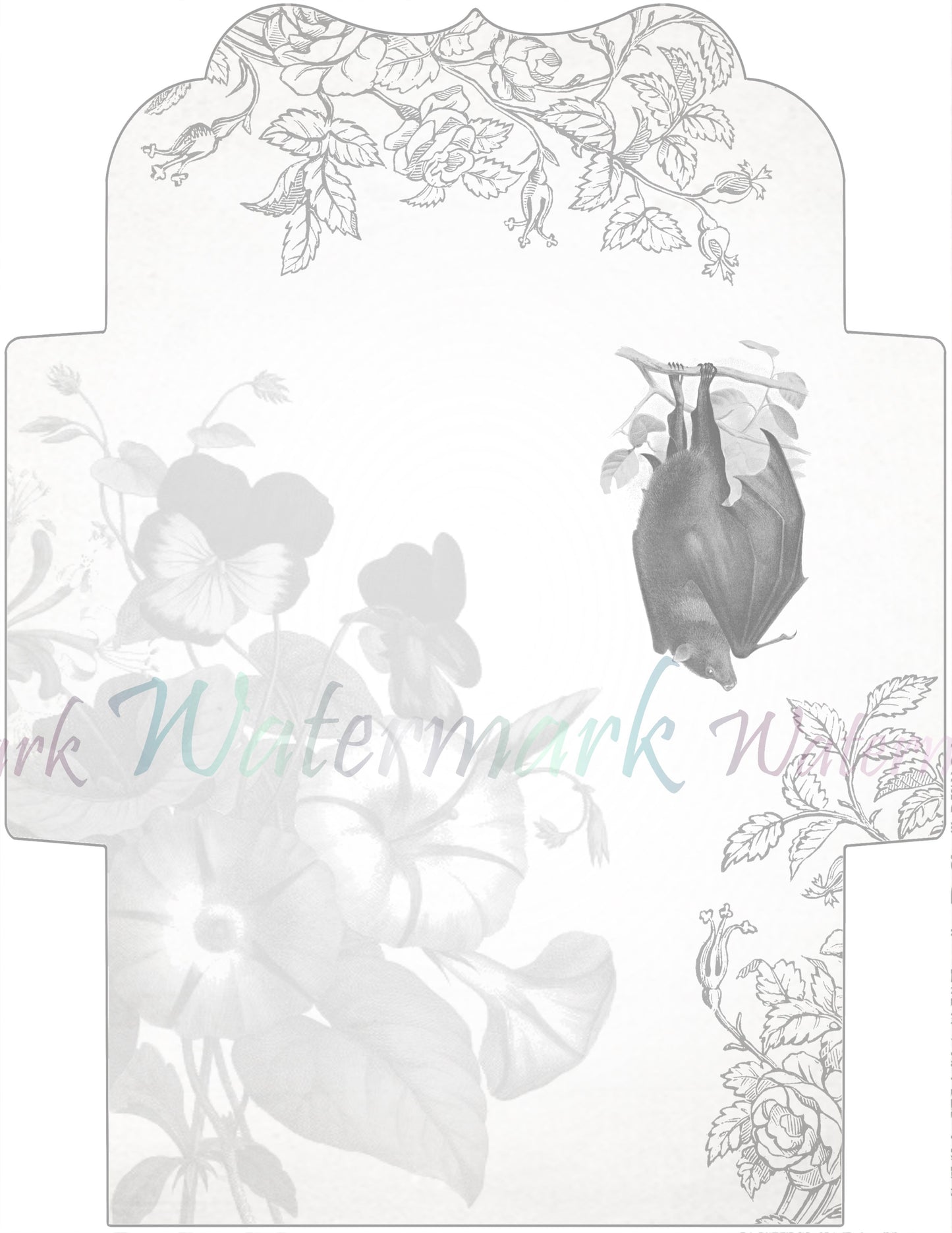 Floral Bat Stationery