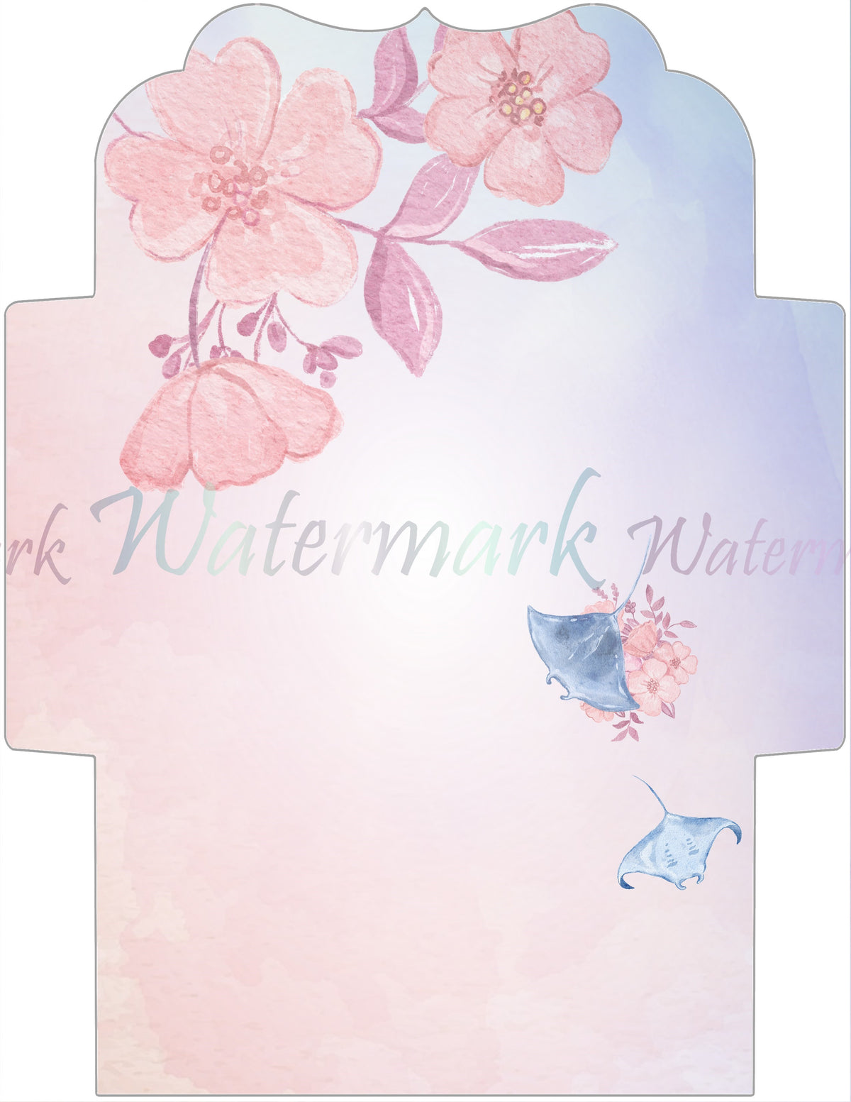 Floral Ocean Digital Stationery