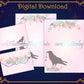 Floral Raven Stationery