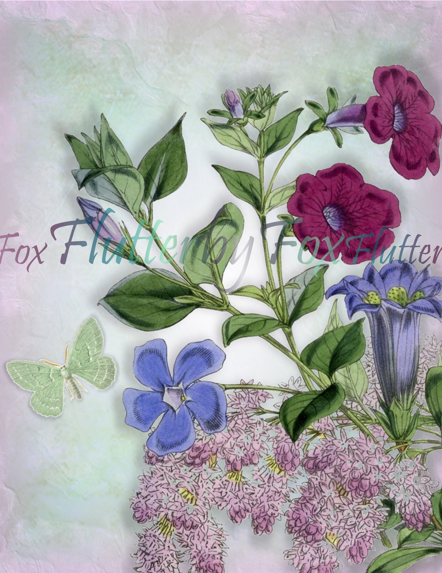 Butterfly Garden Junk Journal Pages - Digital
