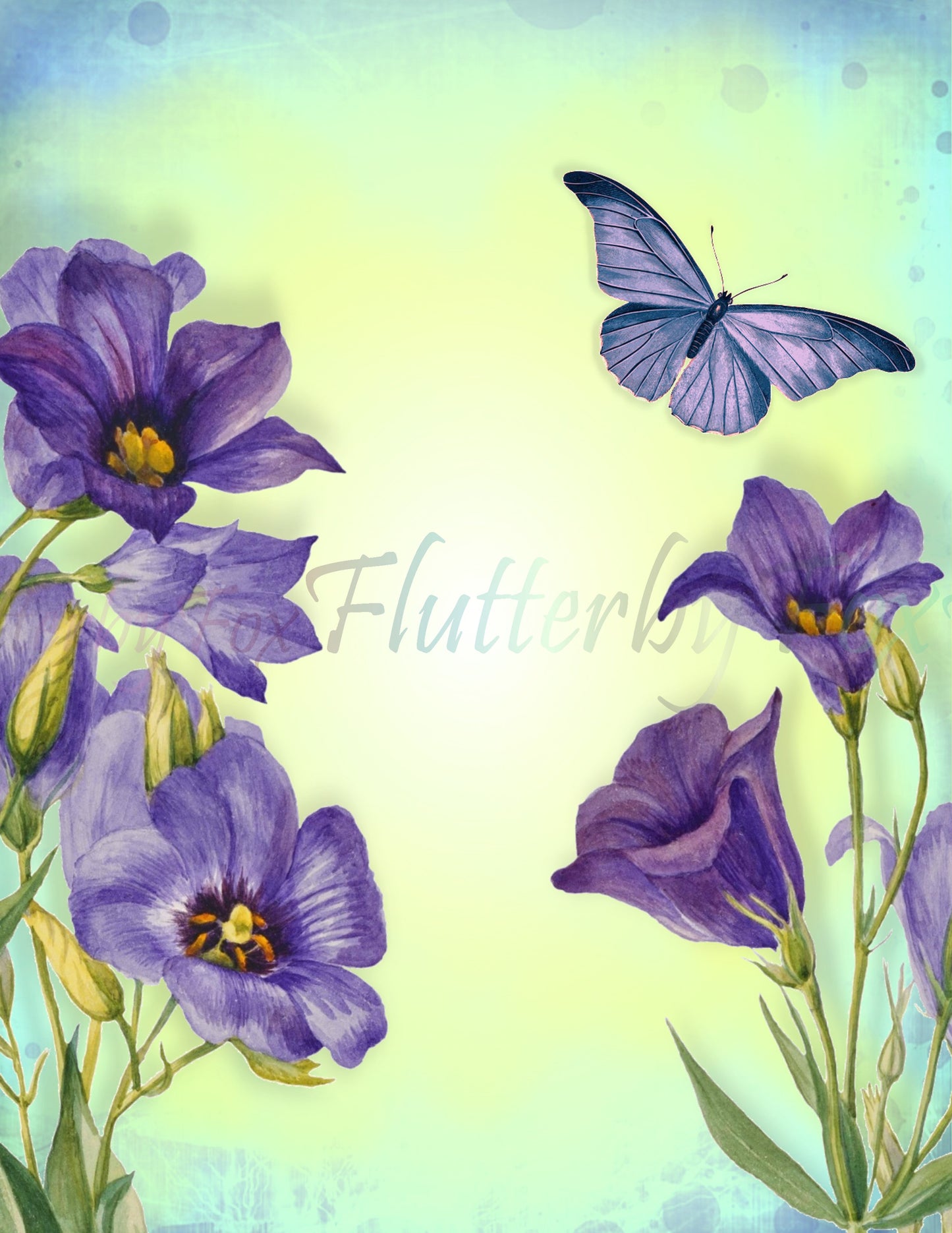Butterfly Garden Junk Journal Pages - Digital