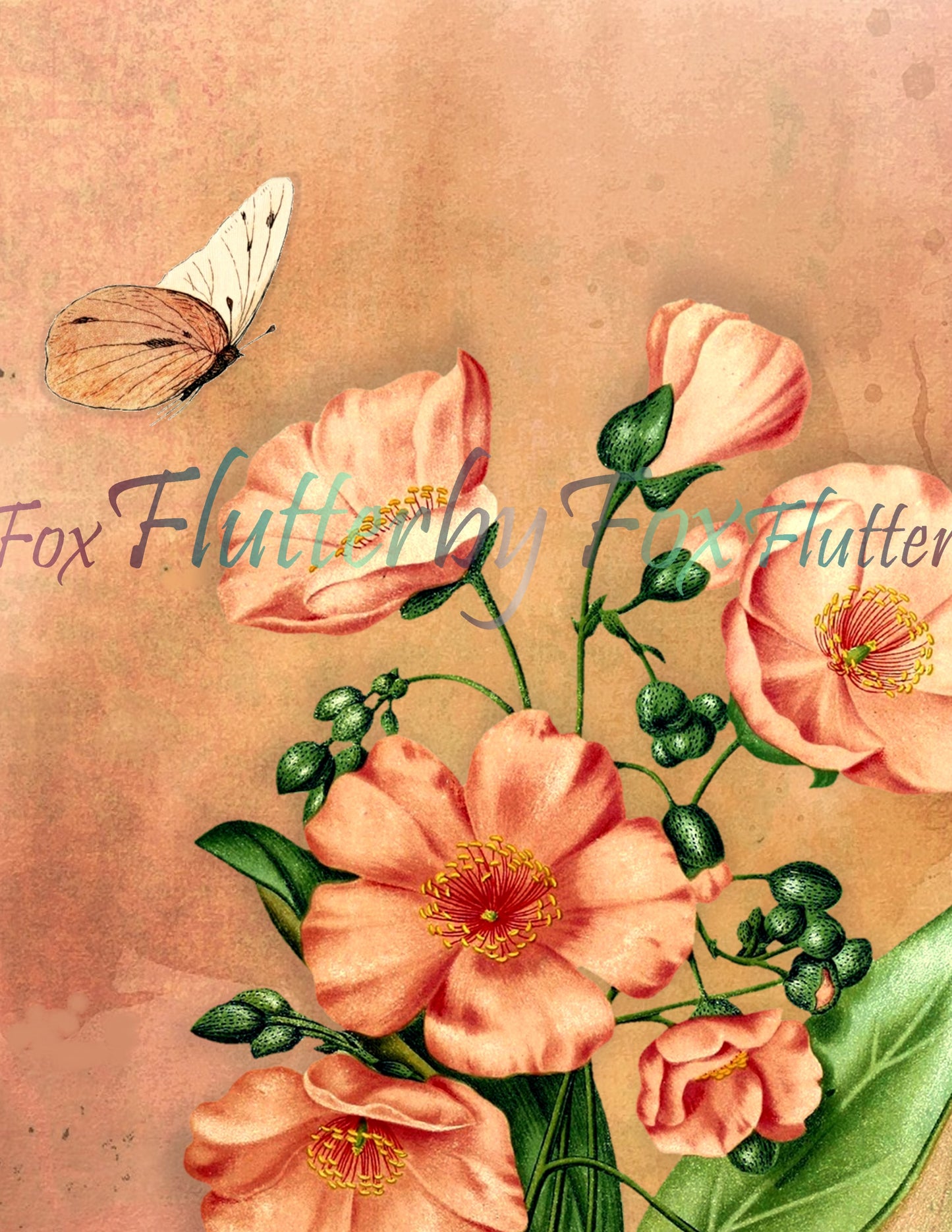 Butterfly Garden Junk Journal Pages - Digital