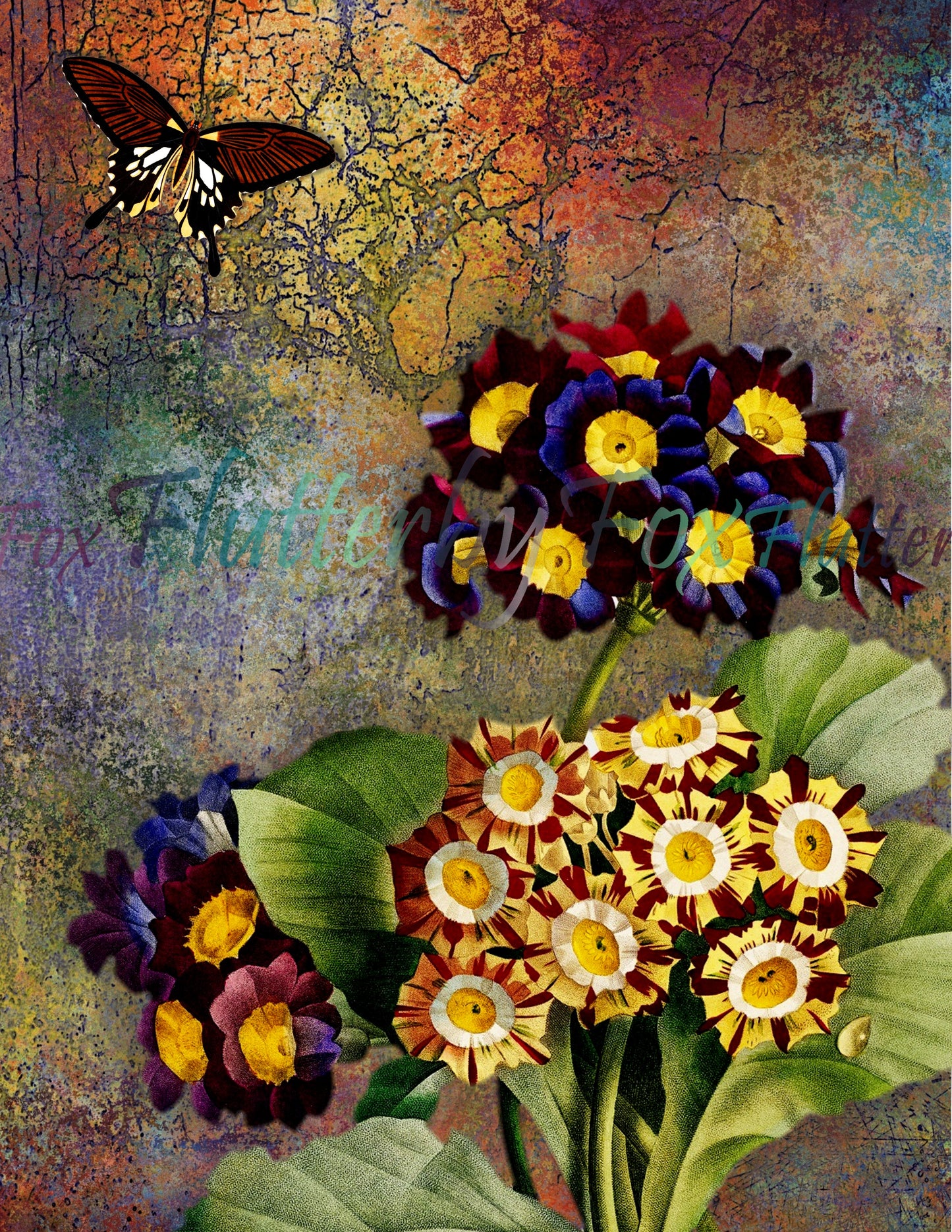 Butterfly Garden Junk Journal Pages - Digital