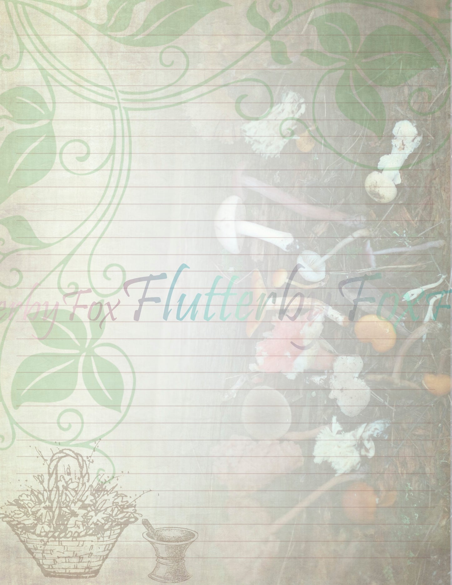 Green Witch Writing Paper - Digital