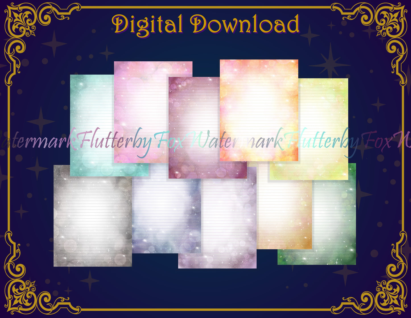 Galaxy Writing Paper - Digital