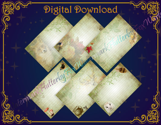 Green Witch Note Cards - Digital