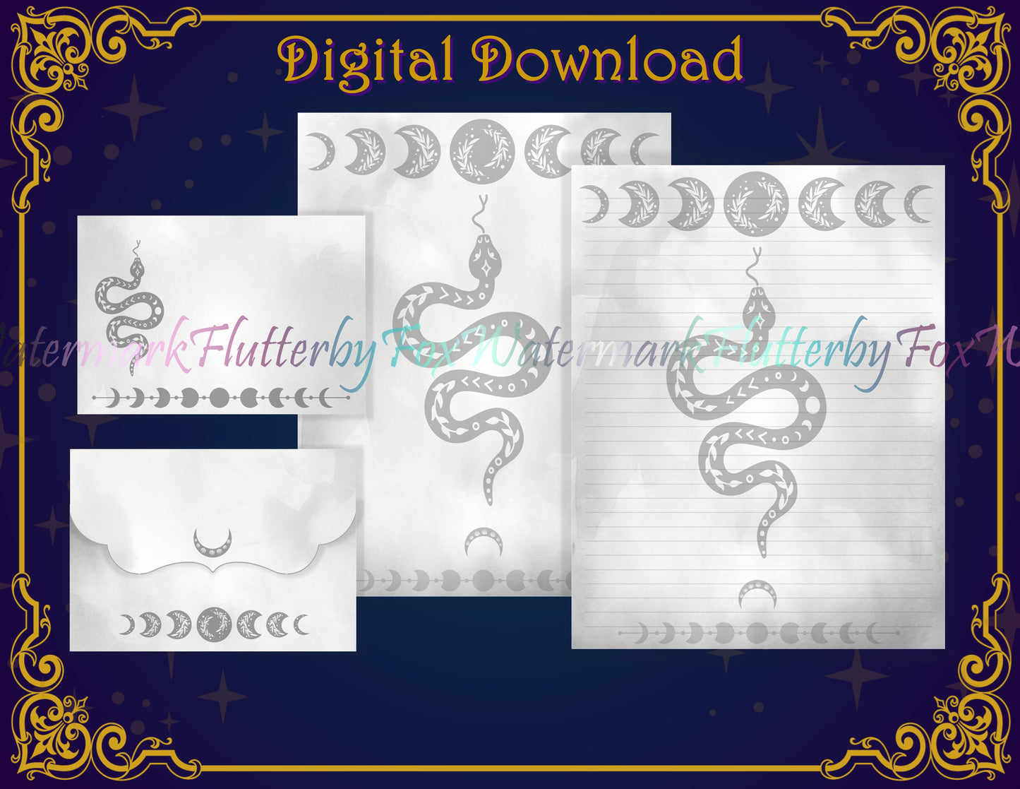 Moon Snake Stationery