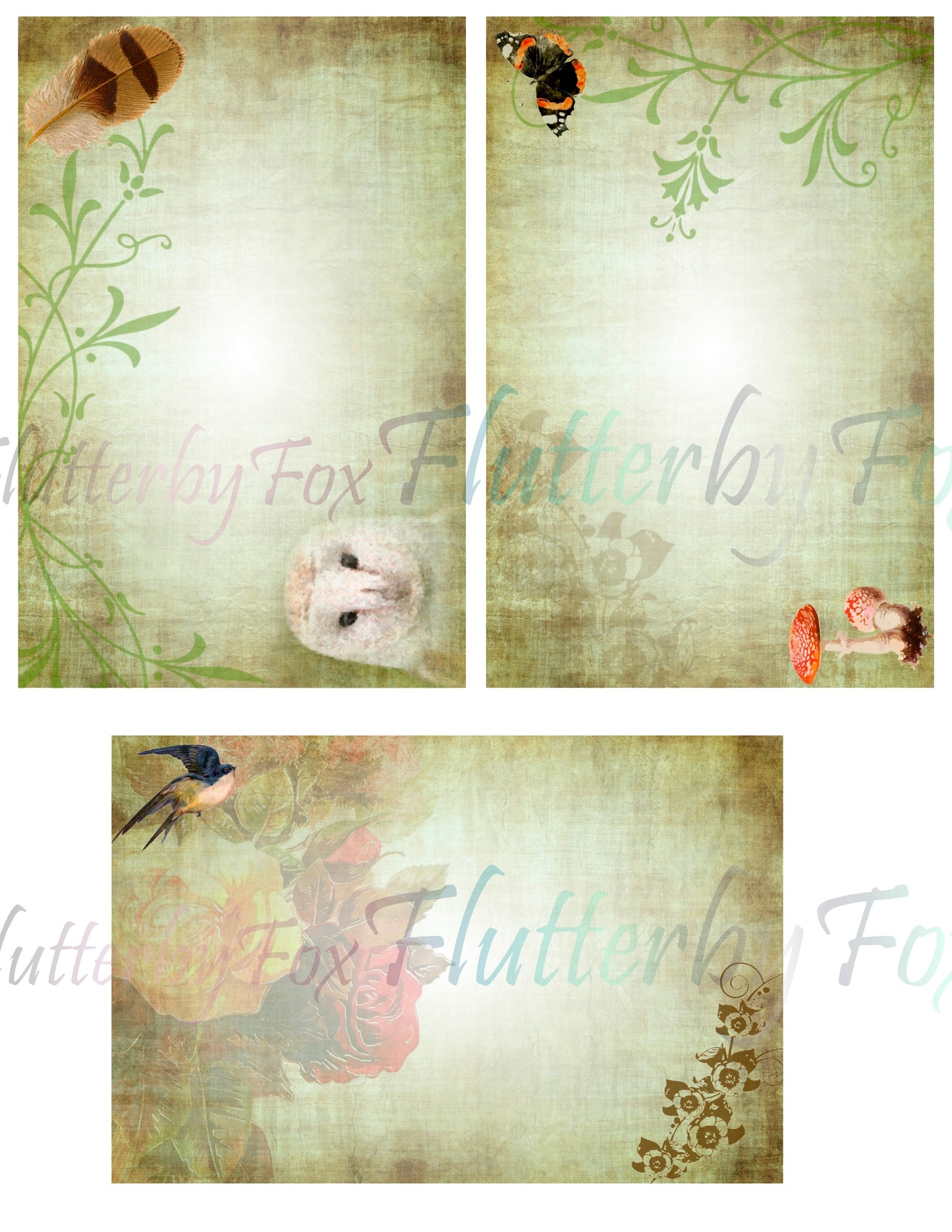 Green Witch Note Cards - Digital