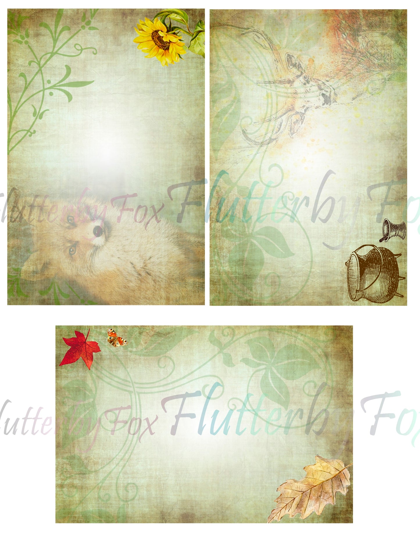 Green Witch Note Cards - Digital