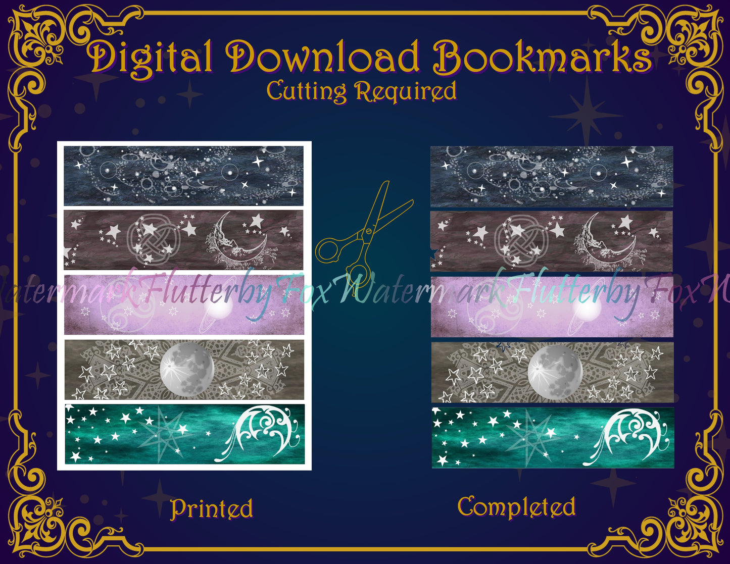 Night Sky Bookmark Set - Digital