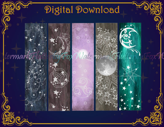 Night Sky Bookmark Set - Digital