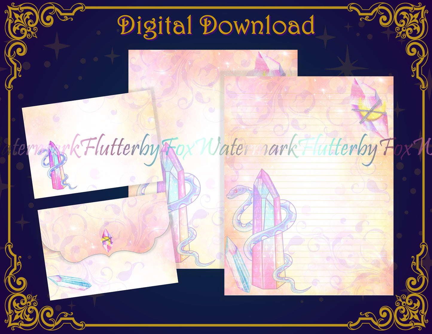 Gem Snake Stationery