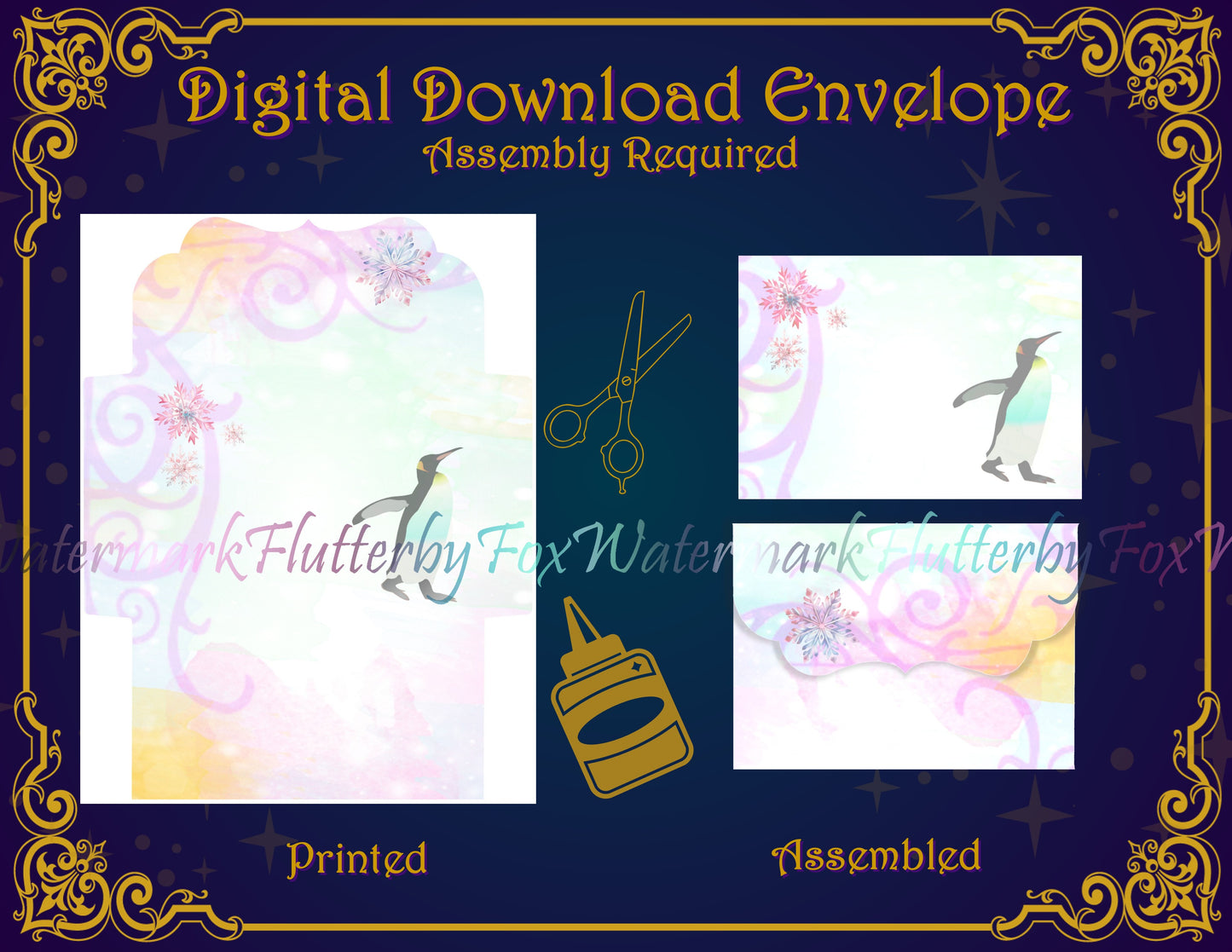 Pastel Penguin Stationery - Digital
