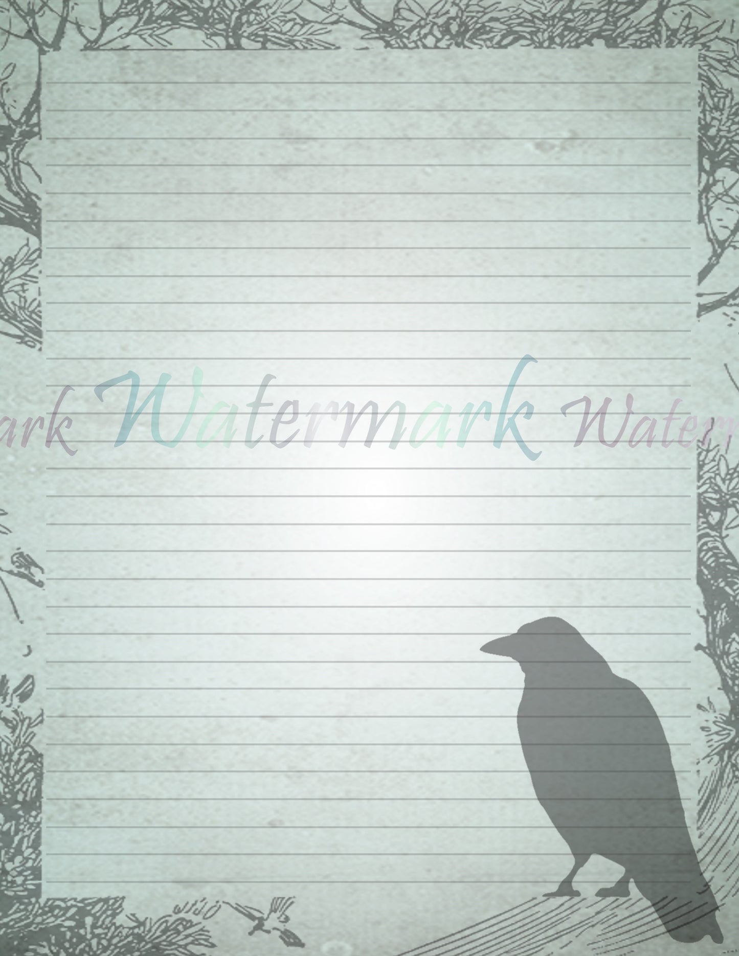 Raven Border Stationery