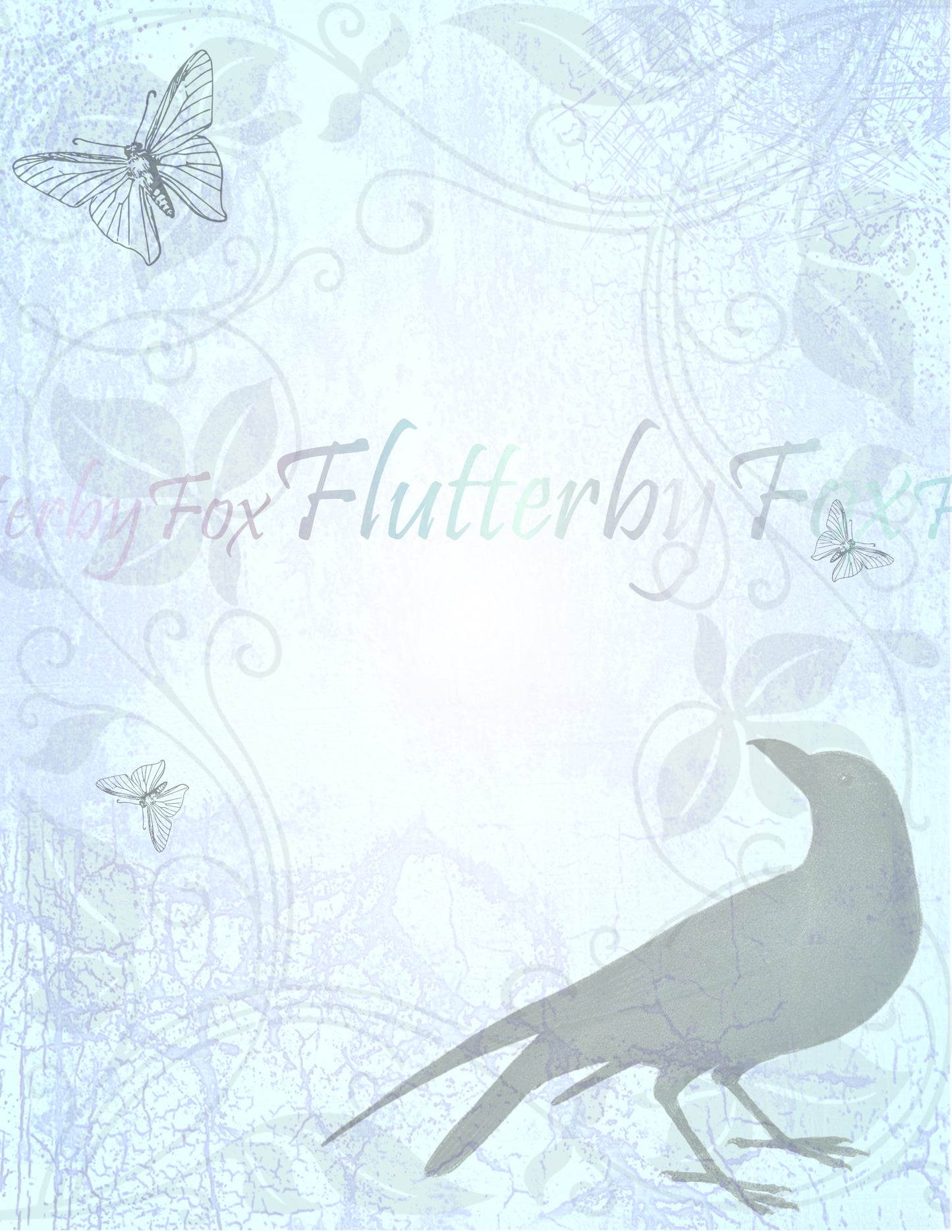 Raven and Butterfly Stationery