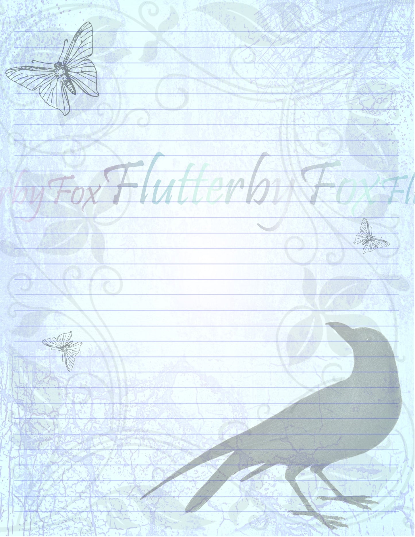 Raven and Butterfly Stationery