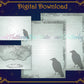 Raven Border Stationery