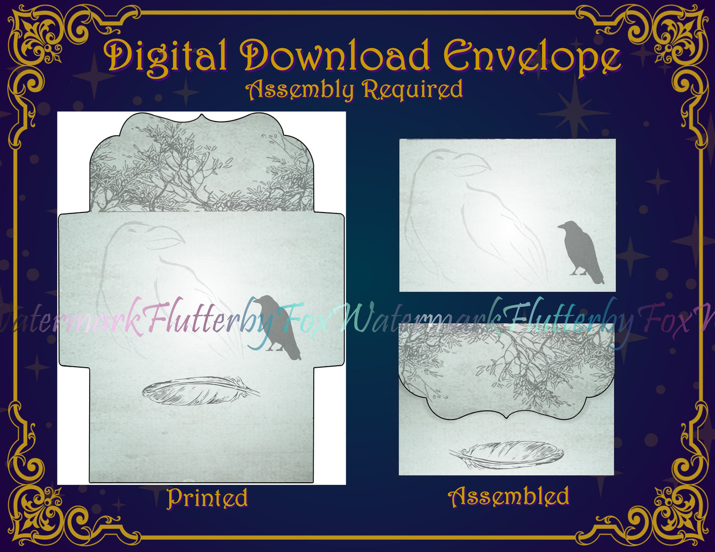 Raven Border Stationery