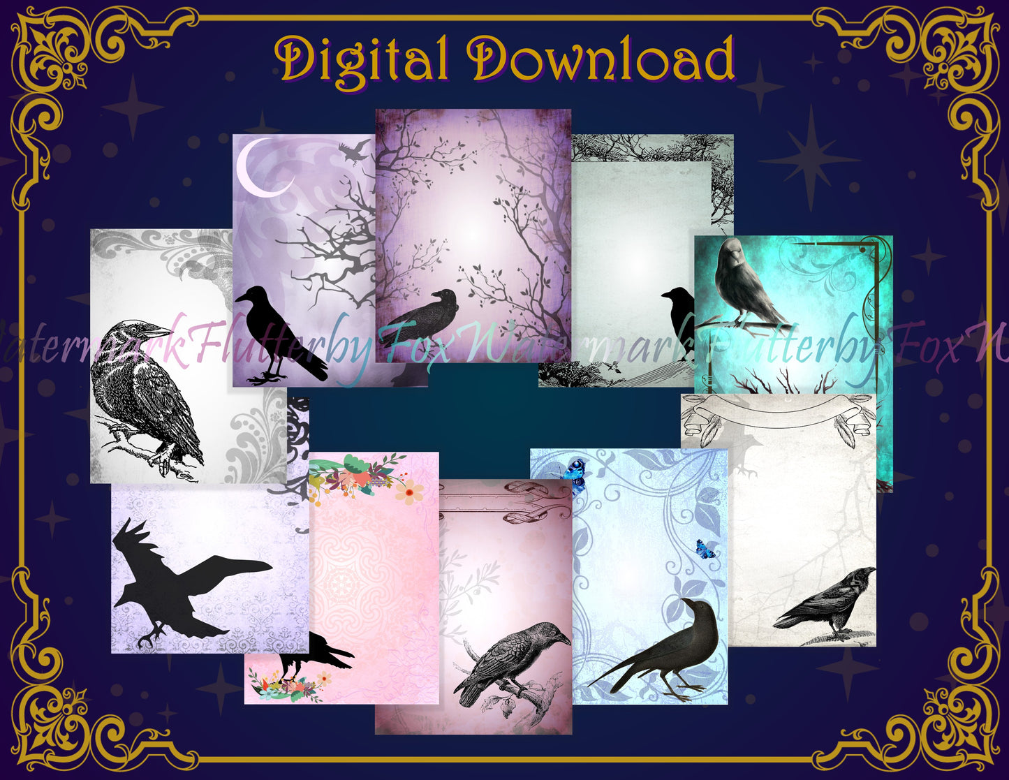 Raven Junk Journal Pages - Digital