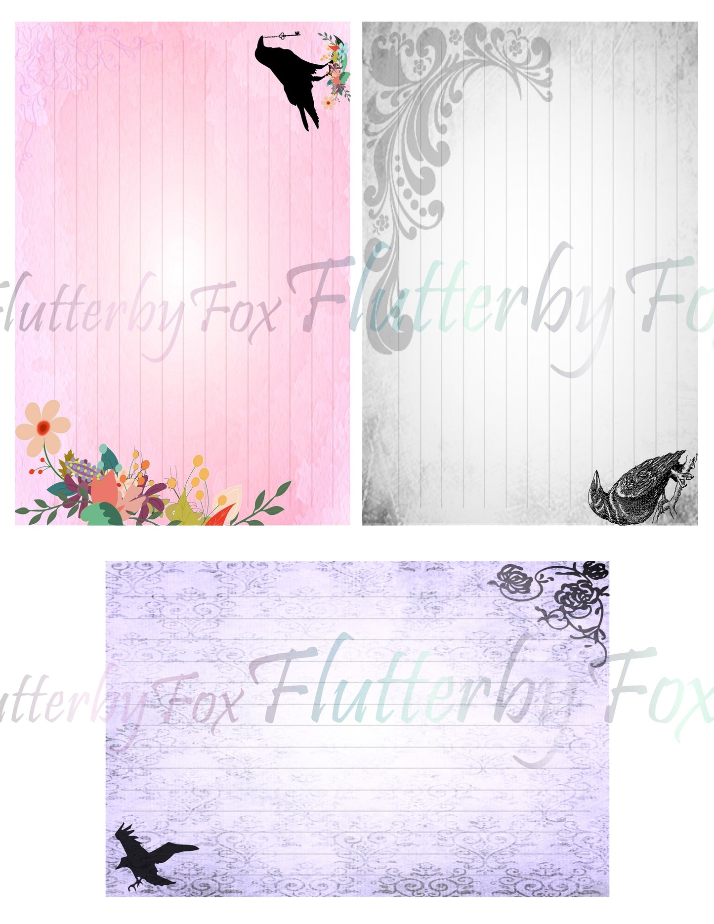 Raven Note Cards - Digital