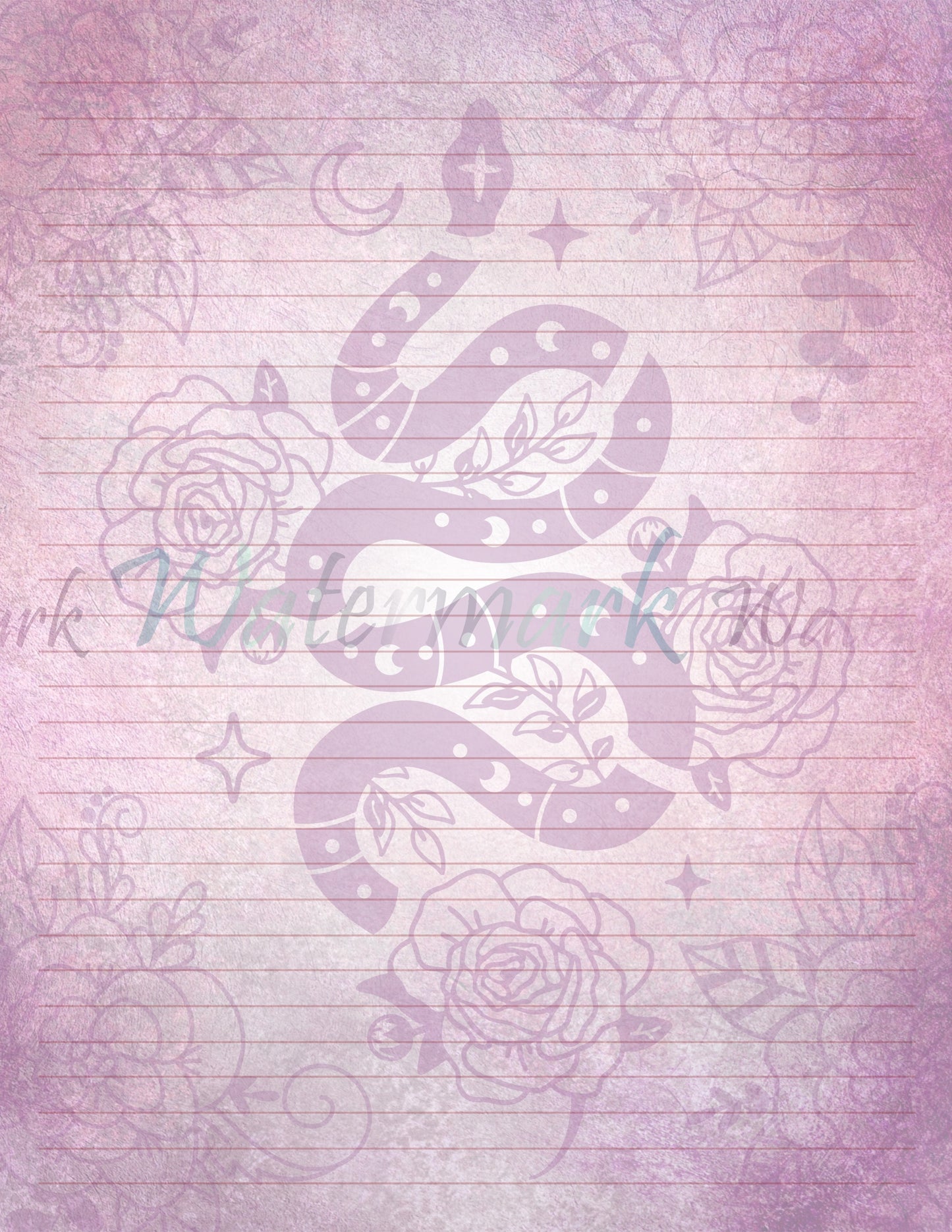 Rose Snake Stationery