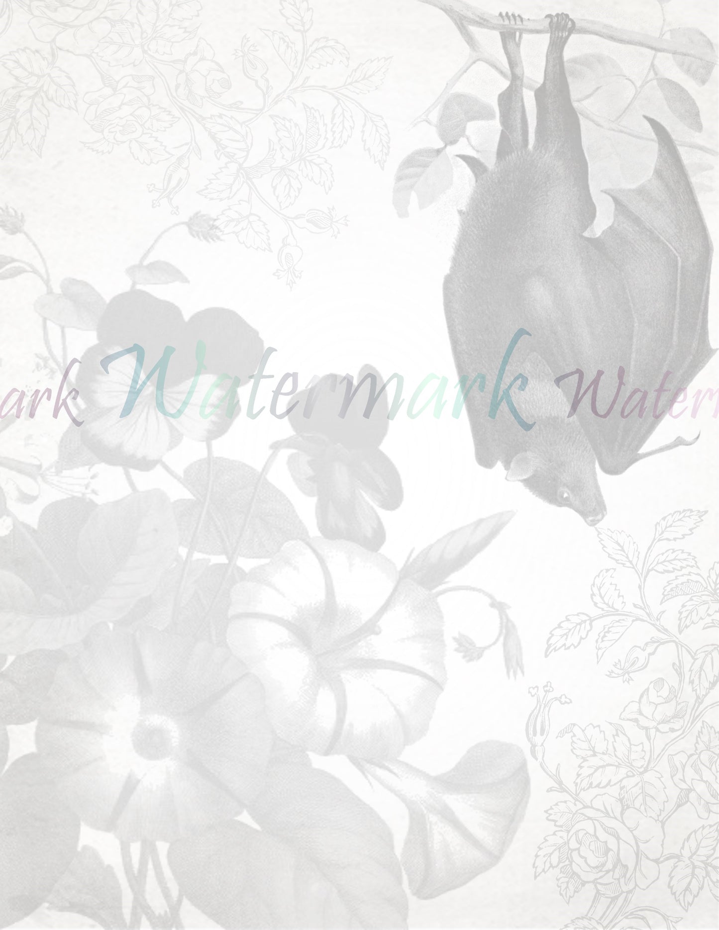Floral Bat Stationery