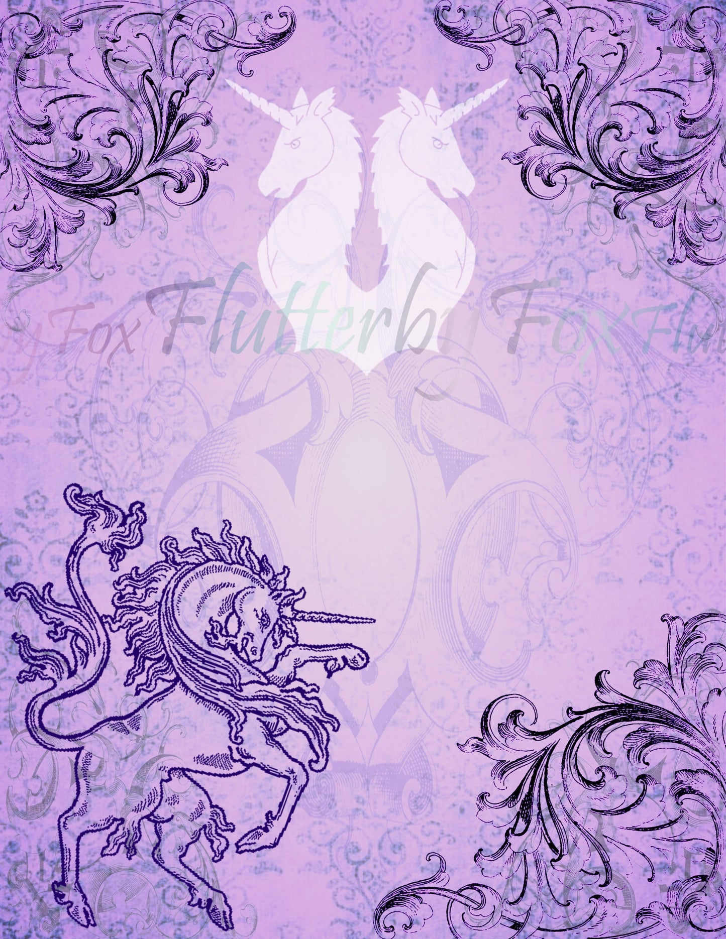 Unicorn Junk Journal Pages - Digital