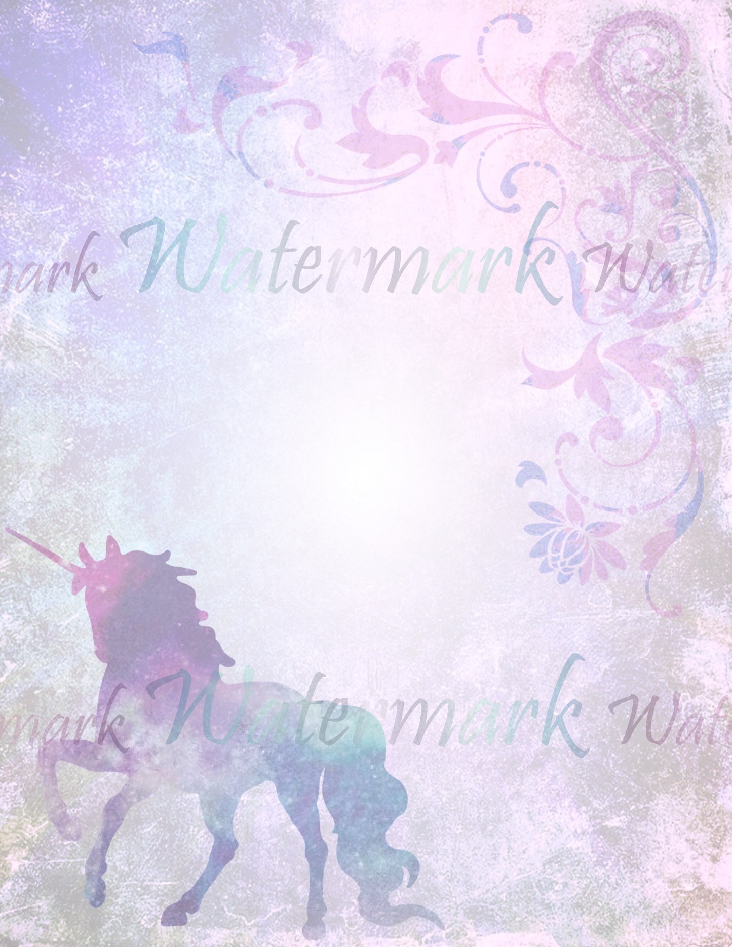 Purple Unicorn Stationery