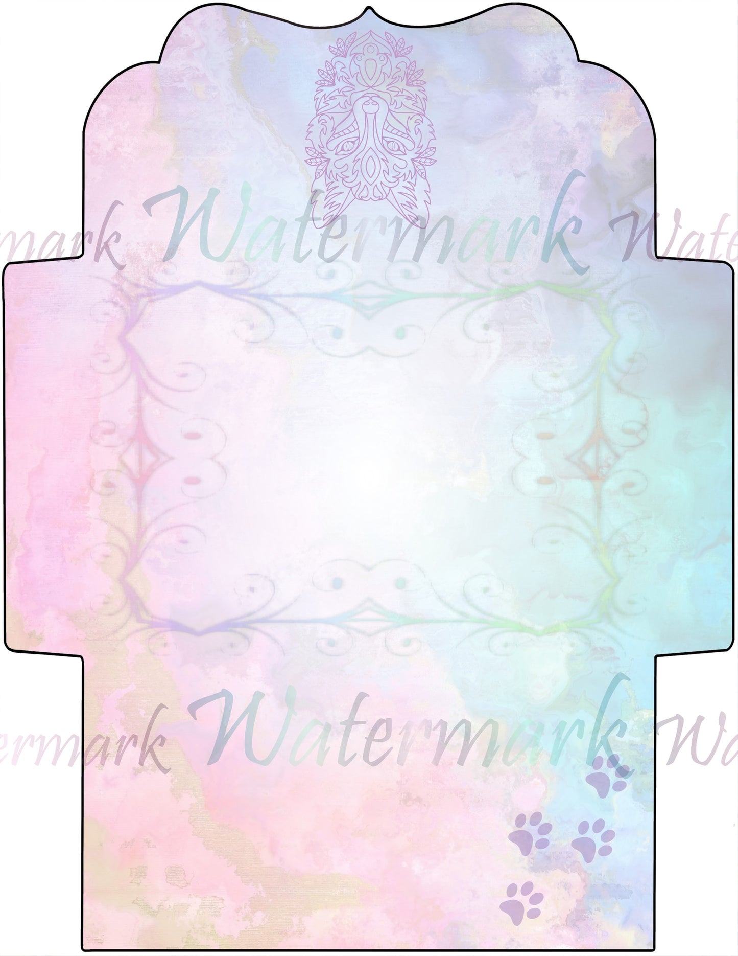 Rainbow Wolf Stationery