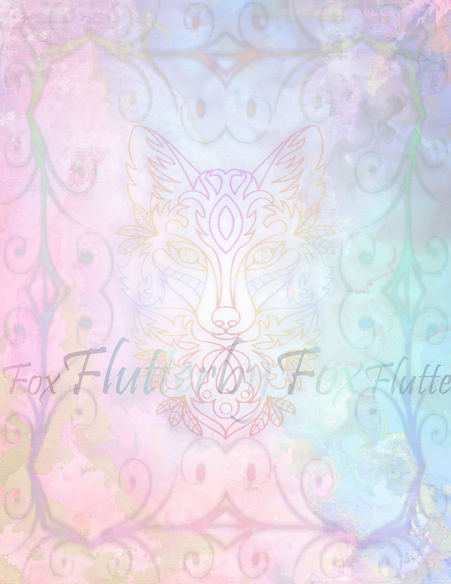Rainbow Wolf Stationery