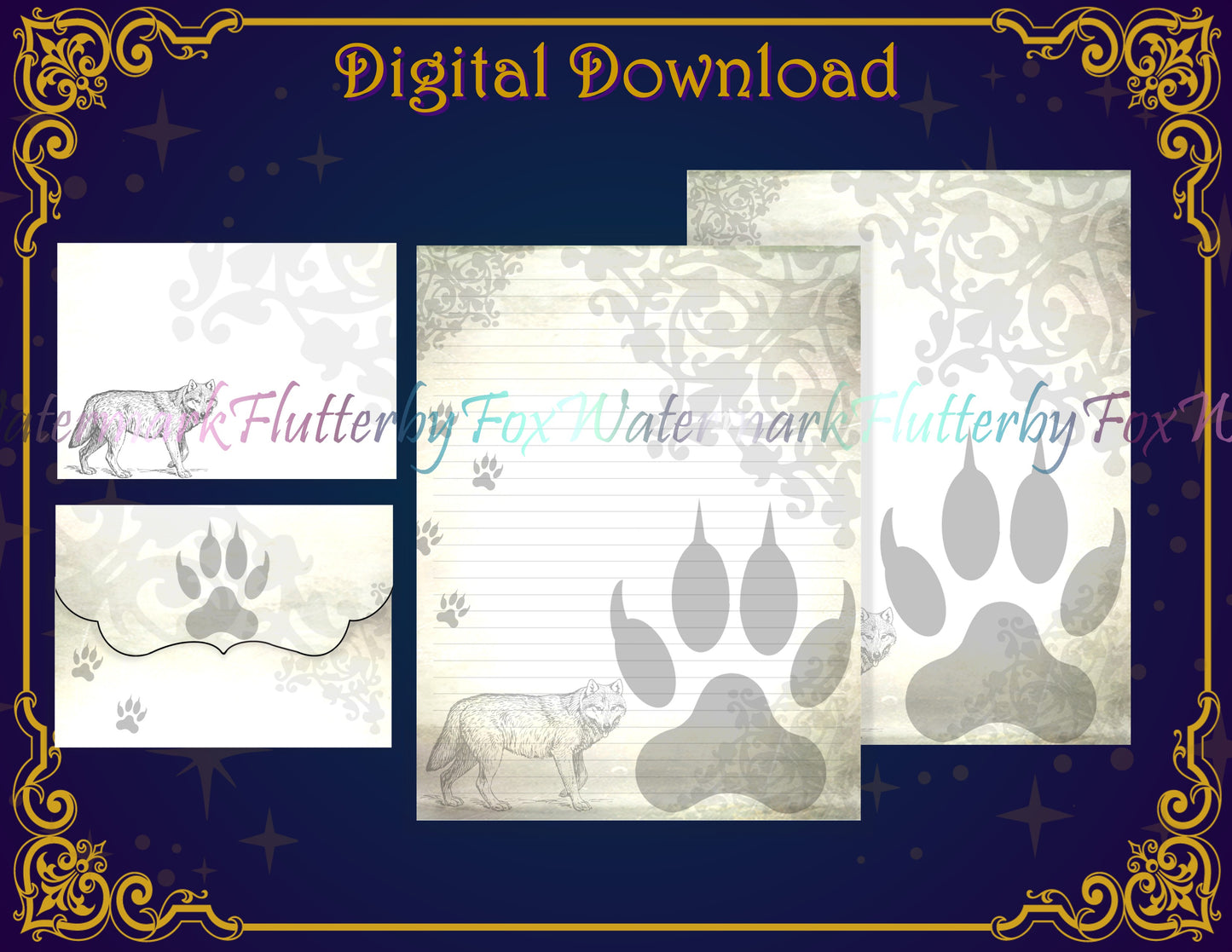Wolf Paw Stationery